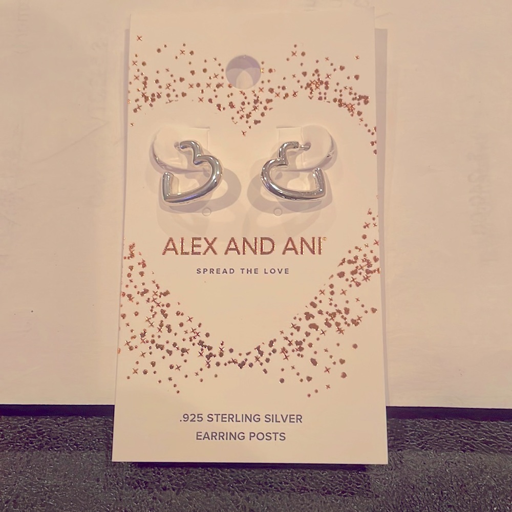 Alex and Ani Heart Huggie Hoop Earrings